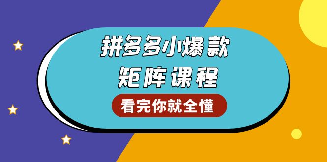 拼多多爆款矩阵课程：教你测出店铺爆款，优化销量，提升GMV，打造爆款群-蜗牛项目网