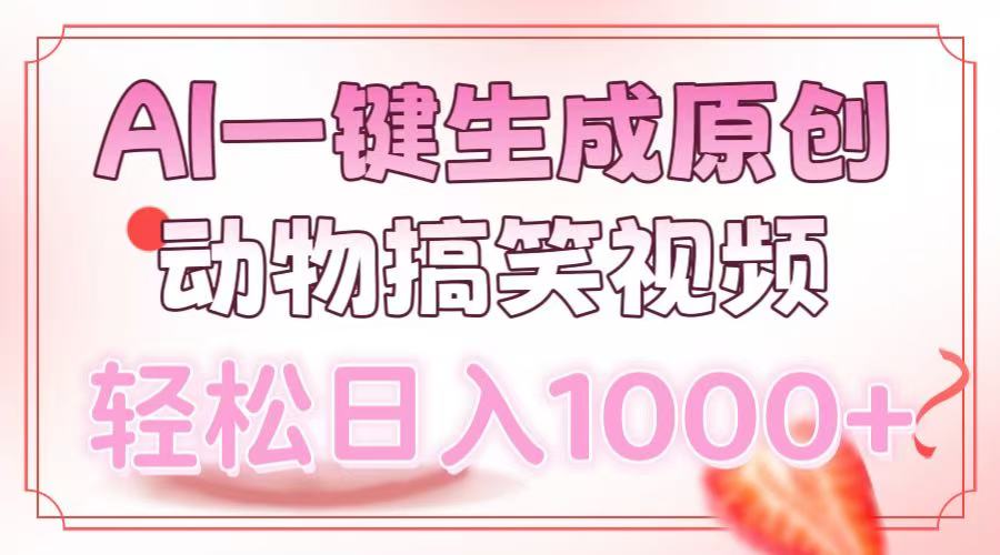 AI一键生成原创动物搞笑视频，轻松日入1000+-蜗牛项目网