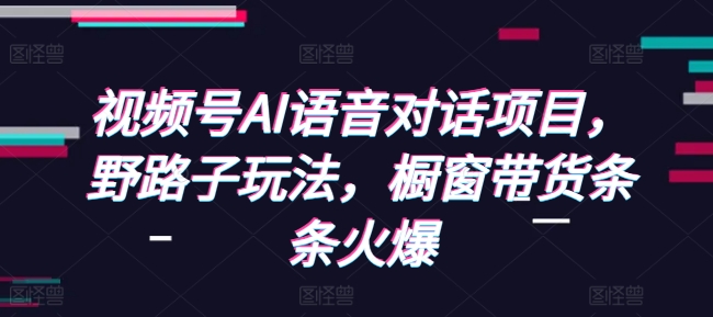 视频号AI语音对话项目，野路子玩法，橱窗带货条条火爆-蜗牛项目网