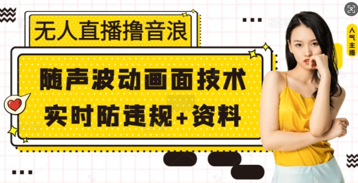 无人直播撸音浪+随声波动画面技术+实时防违规+资料【揭秘】-蜗牛项目网