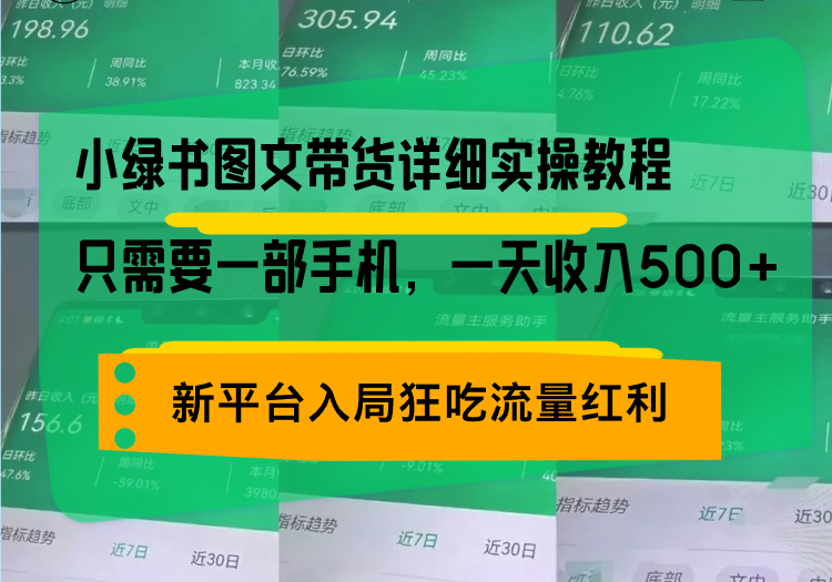 小绿书图文带货详细实操教程，只需要一部手机，一天收入500+，轻松变现-蜗牛项目网