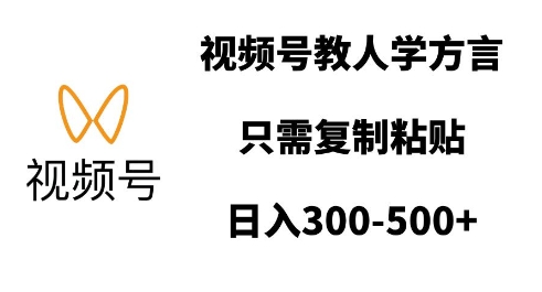 视频号教人学方言，只需复制粘贴，日入多张-蜗牛项目网