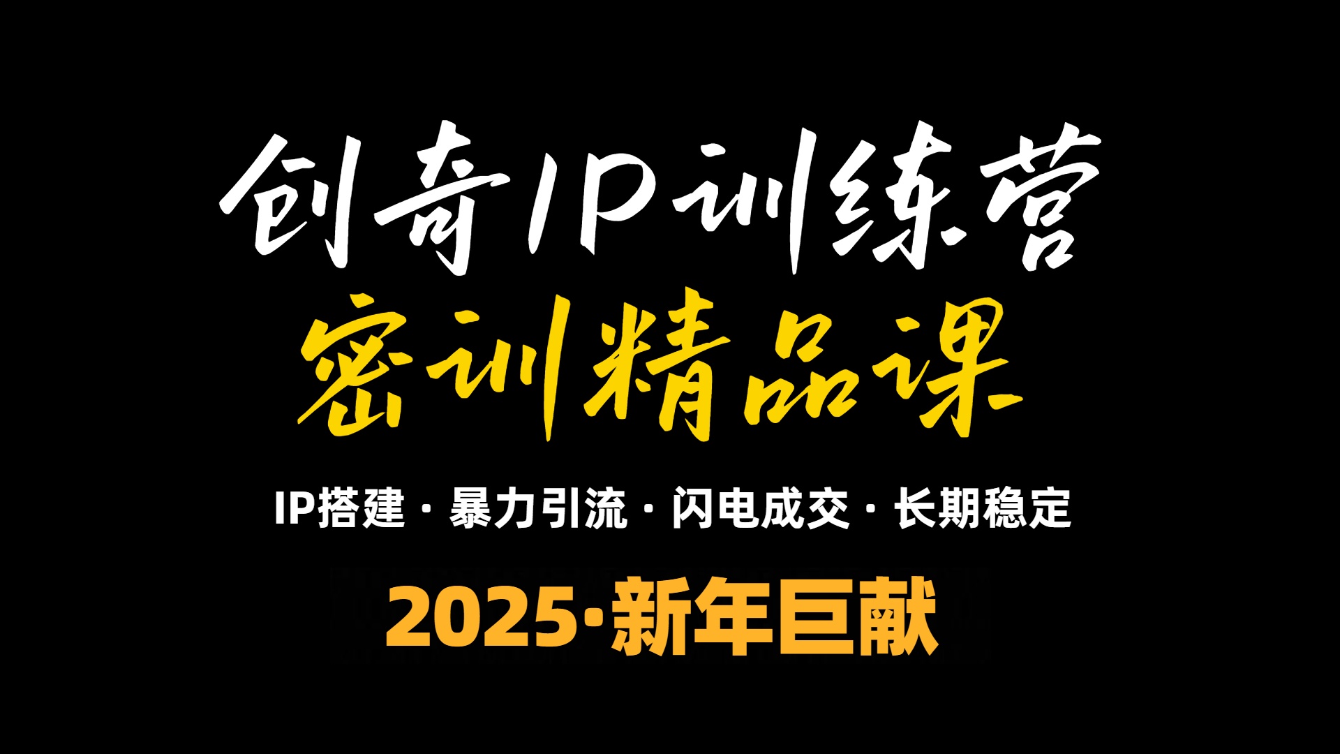 2025年“知识付费IP训练营”小白避坑年赚百万，暴力引流，闪电成交-蜗牛项目网