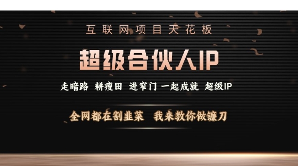 互联网项目天花板，超级合伙人IP，全网都在割韭菜，我来教你做镰刀【仅揭秘】-蜗牛项目网